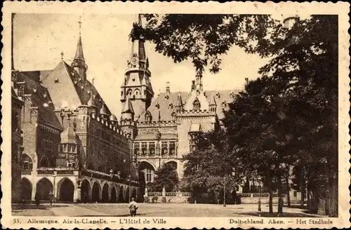 Ak Aachen, Aix la Chapelle, L'Hotel de Ville, Rathaus