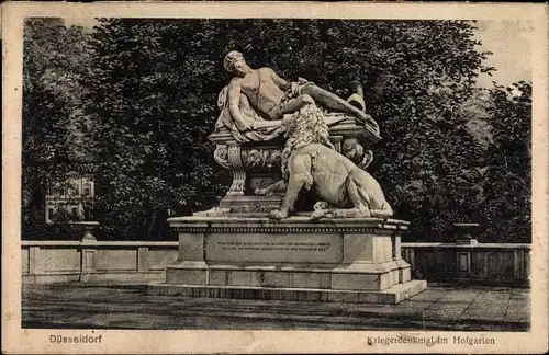 Ak Düsseldorf am Rhein, Kriegerdenkmal im Hofgarten