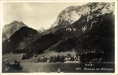 Ak Ramsau im Berchtesgadener Land Oberbayern, Hintersee mit Reiteralpe