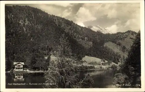 Ak Bad Reichenhall in Oberbayern, Tumsee mit Hochstaufen
