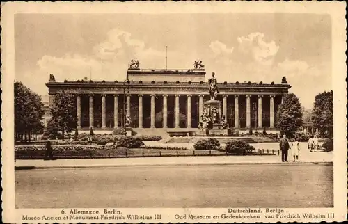 Ak Berlin Mitte, Musée Ancient et Monument Friedrich Wilhelm III, Altes Museum