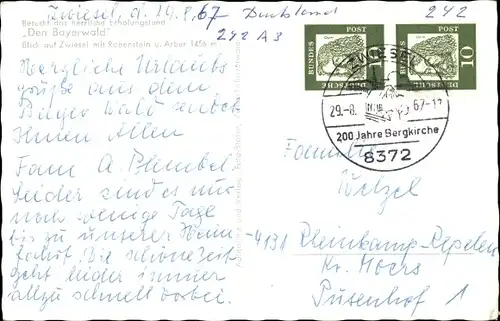 Ak Zwiesel Niederbayern, Panorama mit Rabenstein und Arber