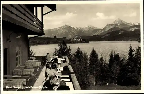 Ak Weißensee Füssen im Ostallgäu, Hotel Seespitz, Veranda