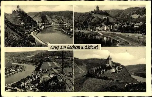 Ak Cochem an der Mosel, Panorama, Burg