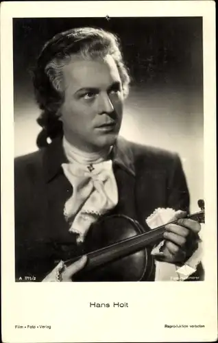 Ak Schauspieler Hans Holt, Portrait, Violine