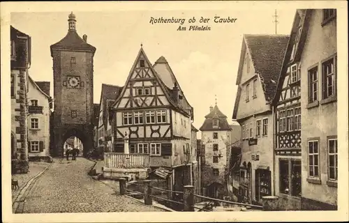 Ak Rothenburg ob der Tauber Mittelfranken, Am Plönlein