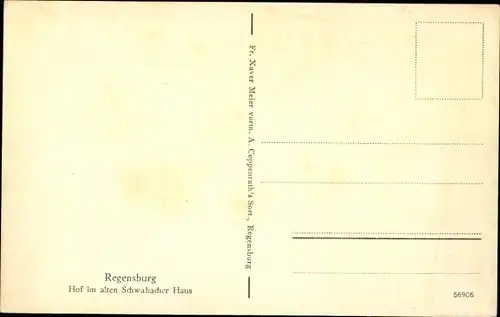 Ak Regensburg an der Donau Oberpfalz, Hof im alten Schwabacher Haus