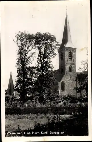 Ak Wassenaar Südholland Niederlande, Ned. Herv. Kerk, Dorpsplein