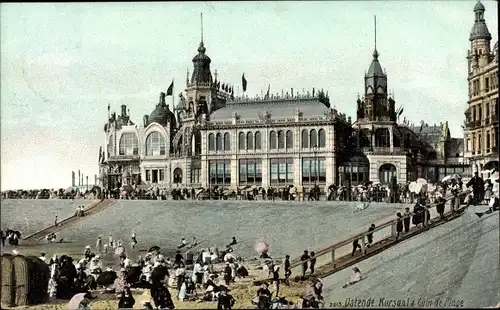 Ak Oostende Ostende Westflandern, Kursaal, Coin de Plage