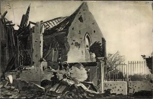 Ak Diksmuide Dixmude Westflandern, Zerstörte Kirche, Kriegszerstörung 1. WK
