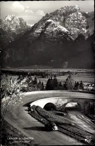 Ak Lienz in Tirol, Iselsberg Straße in den Lienzer Dolomiten