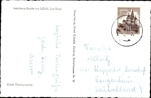 Ak Lienz in Tirol, Iselsberg Straße in den Lienzer Dolomiten