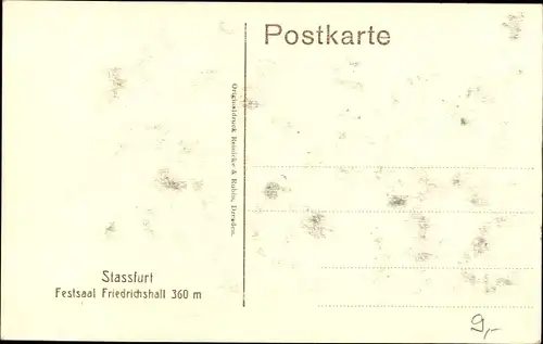 Ak Staßfurt im Salzlandkreis, Festsaal Friedrichshall