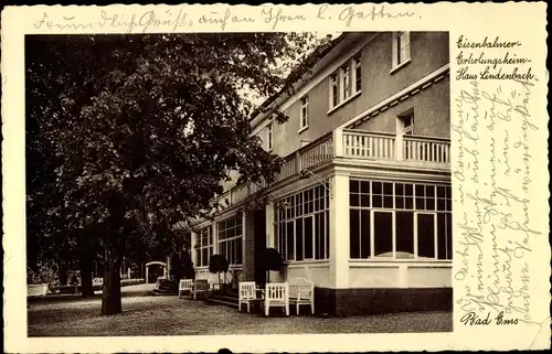 Ak Bad Ems an der Lahn, Eisenbahnererholungsheim Haus Lindenbach