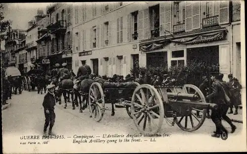 Ak Compiègne Oise, L'Artillerie anglaise, Geschütze, I. WK