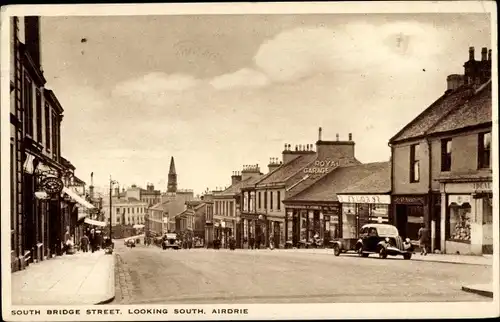 Ak Airdrie Schottland, South Bridge Street, looking South