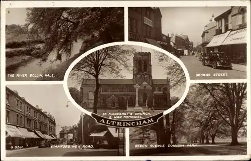 Ak Altrincham Greater Manchester England, St. Margaret's Church, George Street
