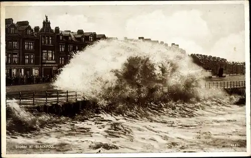 Ak Blackpool Lancashire England, Storm