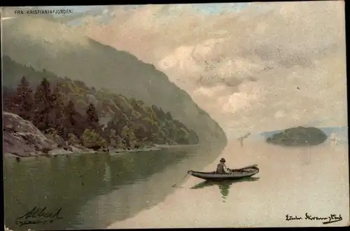 Künstler Ak Eneret, J. F., Norwegen, Kristianiafjorden