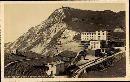 Ak Naye Kanton Bern, Sommet des Rochers, Bergbahn, Station