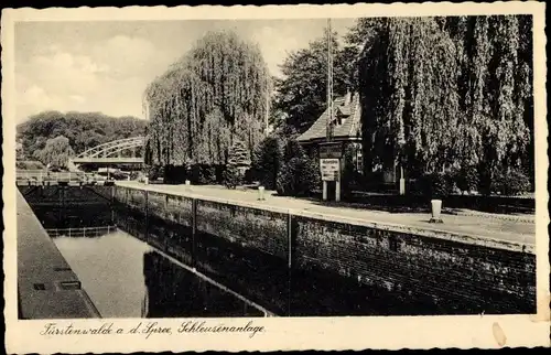 Ak Fürstenwalde an der Spree, Schleusenanlage