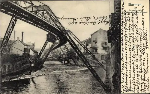 Ak Barmen Wuppertal, Schwebebahn