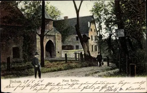 Ak Bochum im Ruhrgebiet, Partie am Haus Rechen, Passanten