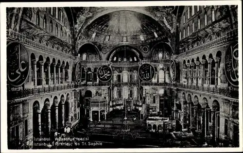 Ak Konstantinopel Istanbul Türkei, Mosquee Ste Sophia, Interieur