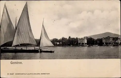 Ak Genève Genf Schweiz, Segelpartie