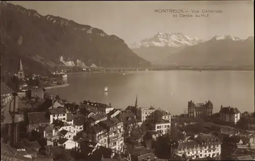 Ak Montreux Kanton Waadt Schweiz, Vue Générale et Dents du Midi