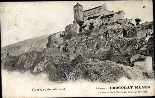 Ak Sion Sitten Kanton Wallis, Château de Valère, Chocolat Klaus