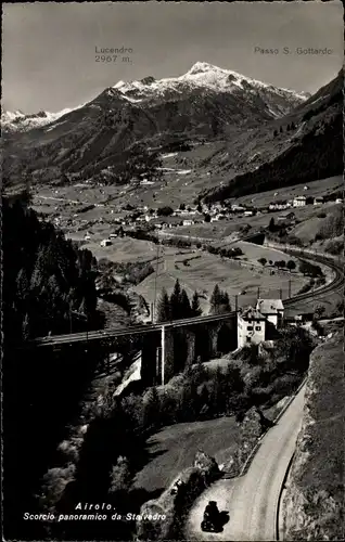 Ak Airolo Kanton Tessin Schweiz, Scorio panoramico da Stalvedra