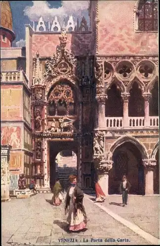 Künstler Ak Venedig Veneto, Porta della Carta, Dogenpalast