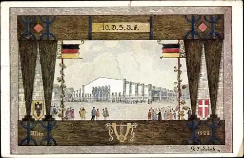 Künstler Ak Wien, 10. Deutsches Sängerbundesfest 1928, Sängerhalle