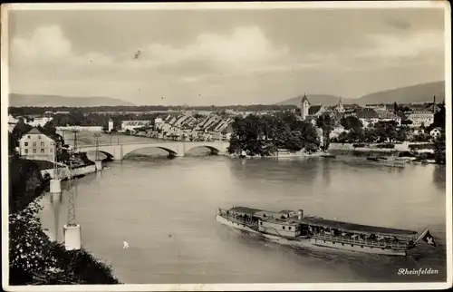 Ak Rheinfelden Kanton Aargau Schweiz, Totalansicht, Dampfer