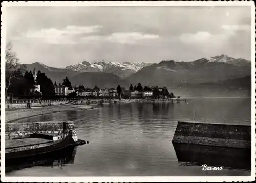 Ak Baveno Lago Maggiore Piemonte Italien, Blick auf den Ort, Bergpanorama