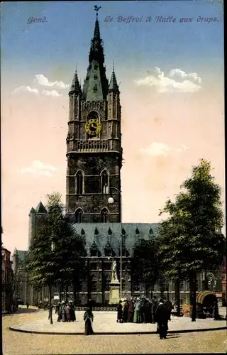 Ak Gand Ostflandern, Beffroi, Halle aux draps
