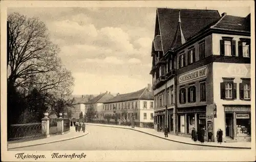 Ak Meiningen in Thüringen, Marienstraße, Sächsischer Hof