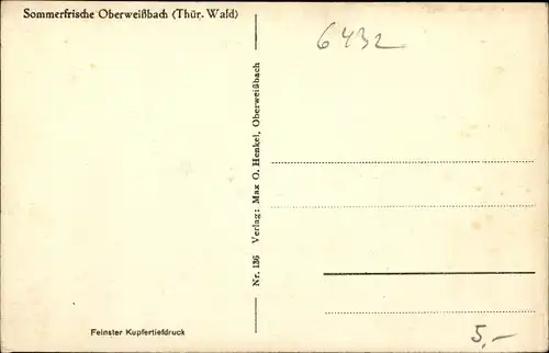 Ak Oberweißbach im Weißbachtal Thüringen, Teilansicht vom Ort, Kirche