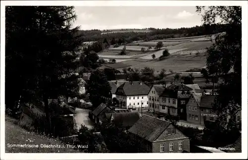 Ak Döschnitz an der Schwarza in Thüringen, Blick auf Ortschaft und Umgebung