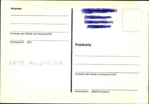 Ak Schauspieler Fritz Hollenbeck, Portrait, Autogramm