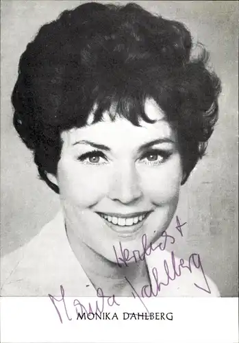 Ak Schauspielerin Monika Dahlberg, Portrait, Autogramm