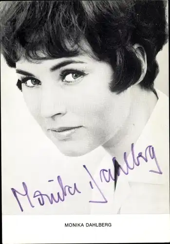 Ak Schauspielerin Monika Dahlberg, Portrait, Autogramm