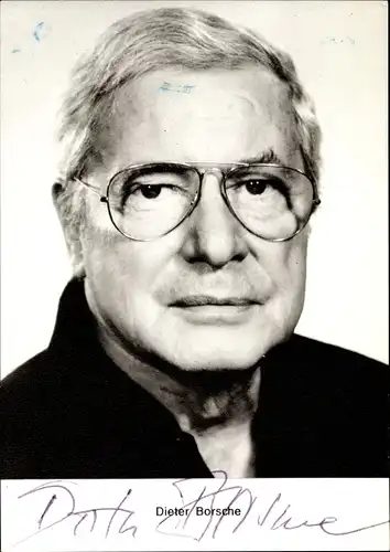 Ak Schauspieler Dieter Borsche, Portrait, Brille, Autogramm