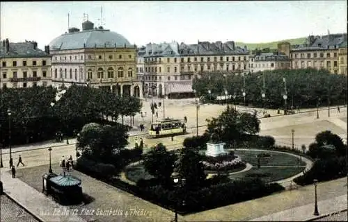 Ak Le Havre Seine Maritime, Place Gambetta, Theatre