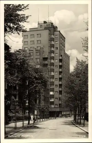 Ak Katowice Kattowitz Oberschlesien, Hochhaus