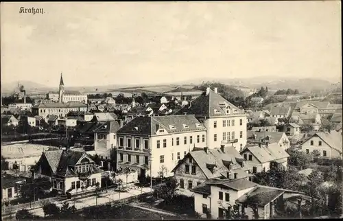 Ak Chrastava Kratzau Region Reichenberg, Totalansicht der Ortschaft