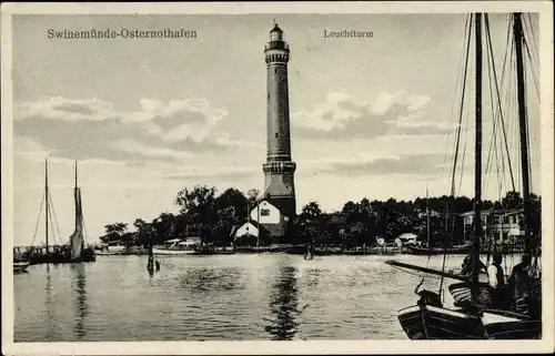 Ak Chorzelin Osternothafen Świnoujście Swinemünde Pommern, Leuchtturm