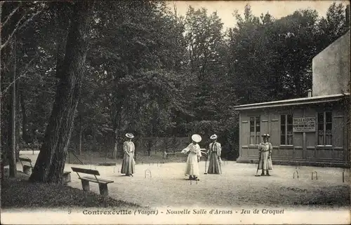 Ak Contrexéville Lothringen Vosges, Nouvelle Salle d'Armes, Jeu de Croquet