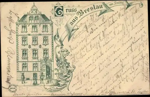 Litho Wrocław Breslau in Schlesien, Restaurant Kissling